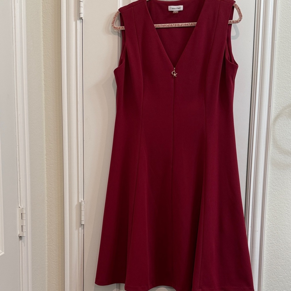 Calvin Klein Dark Red Sleeveless Dress